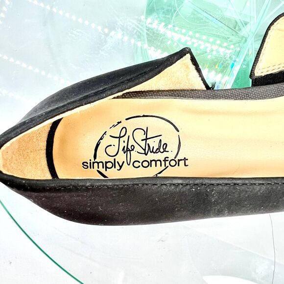 Life Stride Simply Comfort Flat Shoes 7.5 M Black Pointed Toe D'orsay - Picture 8 of 12